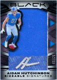 Aidan Hutchinson RC 2022 Panini Black Jumbo Rookie Jersey Patch Auto SP 53/99