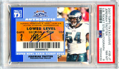 Jeremiah Trotter 2007 Topps Tix Exclusive Super Bowl Stub Auto PSA 8-1