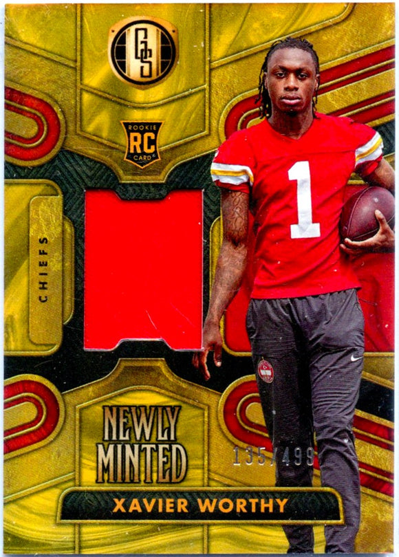 Product Xavier Worthy RC 2024 Panini Gold Standard Newly Minted Rookie Jersey Patch SP 135/499 Link