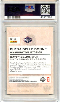 Elena Delle Donne 2023 Panini Origins WNBA Gold Water Color SP 5/10 PSA 9-2