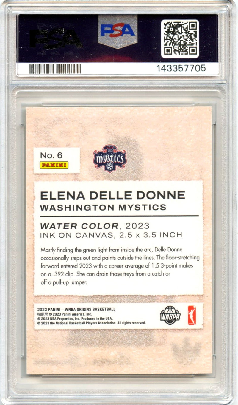 Elena Delle Donne 2023 Panini Origins WNBA Gold Water Color SP 5/10 PSA 9-2