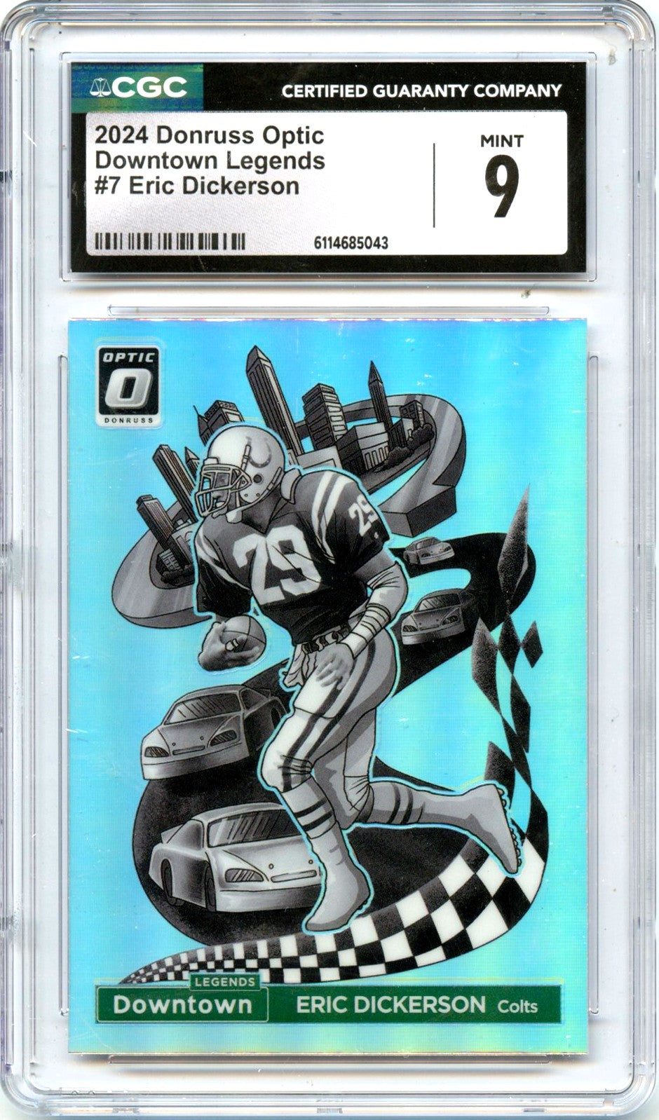 Eric Dickerson 2024 Donruss Optic Downtown Legends SSP #7 CGC 9-1