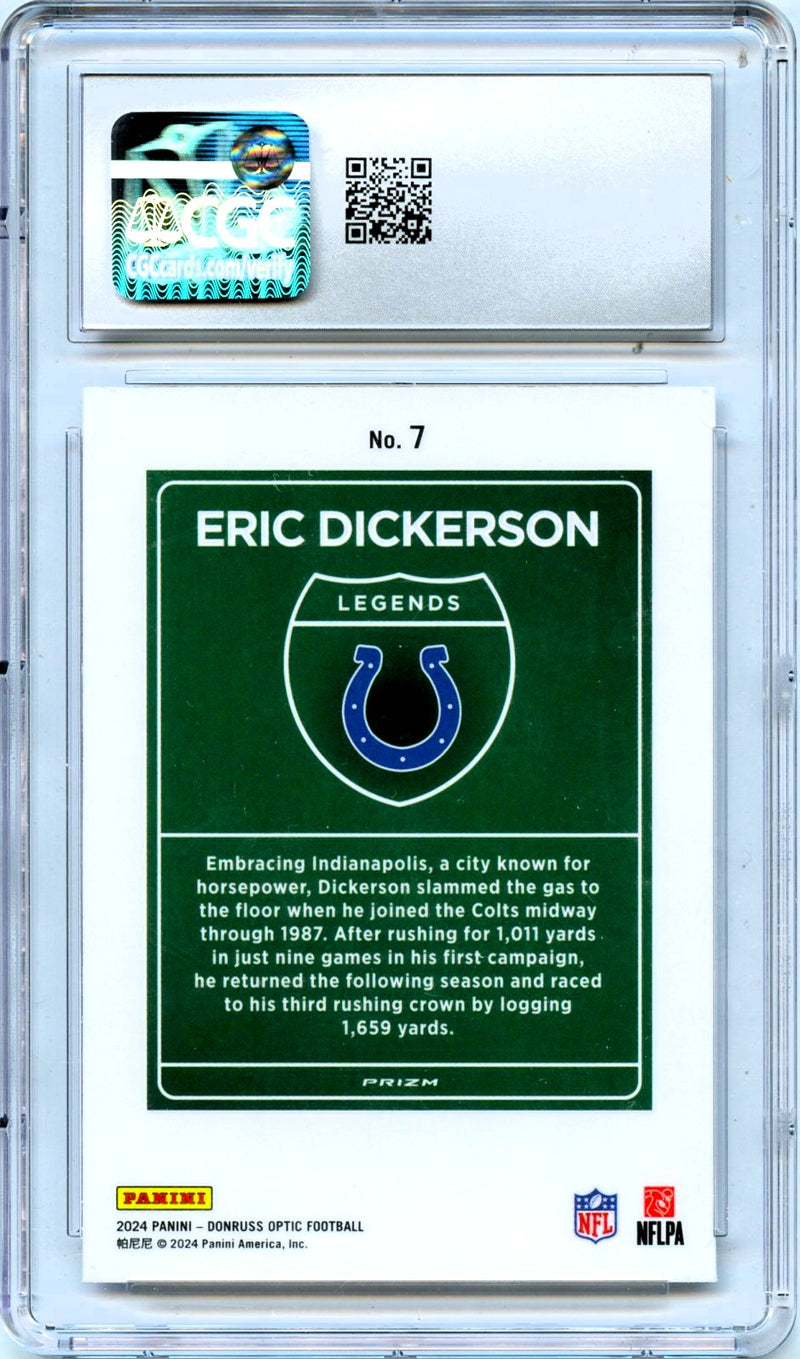 Eric Dickerson 2024 Donruss Optic Downtown Legends SSP #7 CGC 9-2