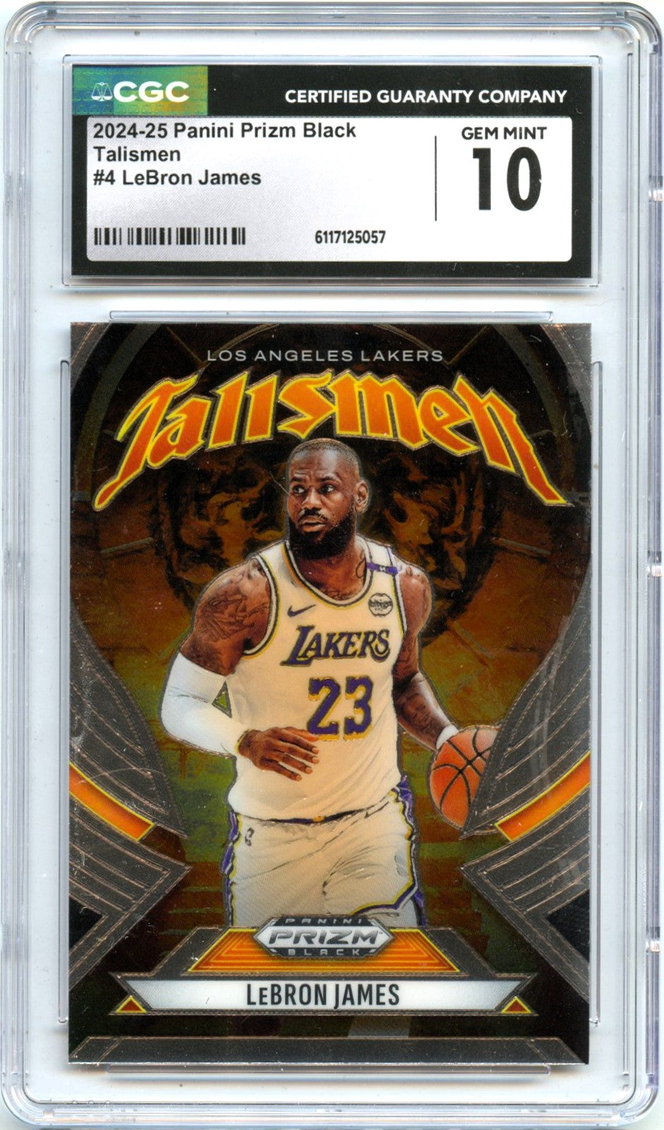 Lebron James 2024-25 Panini Prizm Black Talismen #4 CGC 10
