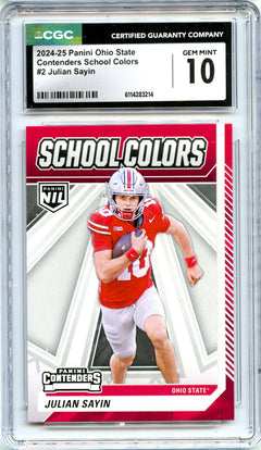 Julian Sayin RC 2024 Panini OSU Contenders School Colors Rookie #2 CGC 10-1