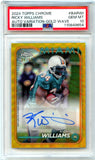 Ricky Williams 2024 Topps Chrome Gold Wave Auto SP 38/50 PSA 10