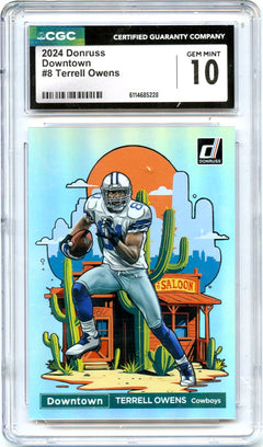 Terrell Owens 2024 Donruss Downtown! SSP #8 CGC 10-1