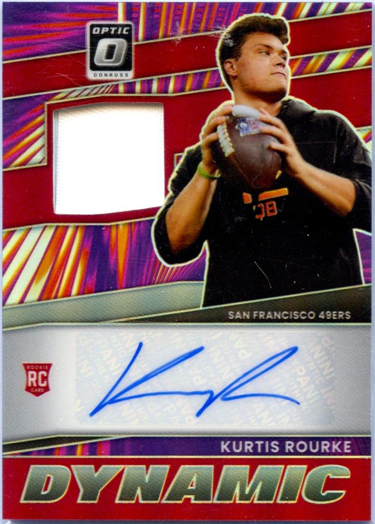 Kurtis Rourke RC 2025 Donruss Optic Red Dynamic Rookie Jersey Auto SP 2/35-1