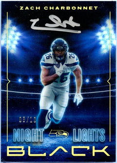 Zach Charbonnet 2024 Panini Black Gold Night Lights Auto SP 8/10-1