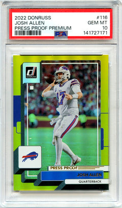Josh Allen 2022 Donruss Premium Press Proof #116 PSA 10-1
