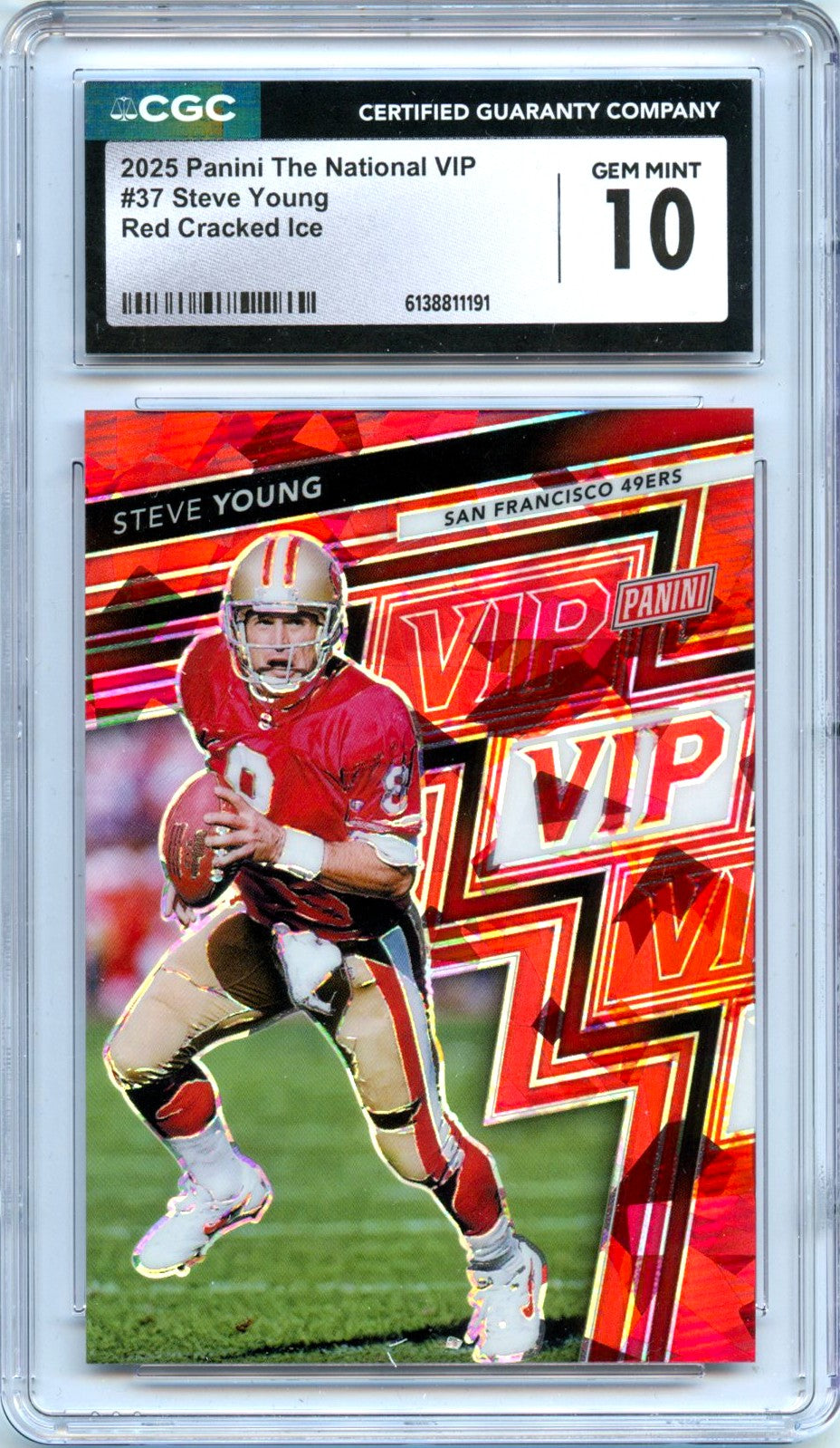 Steve Young 2025 Panini National Convention Red Ice SP 87/99 CGC 10