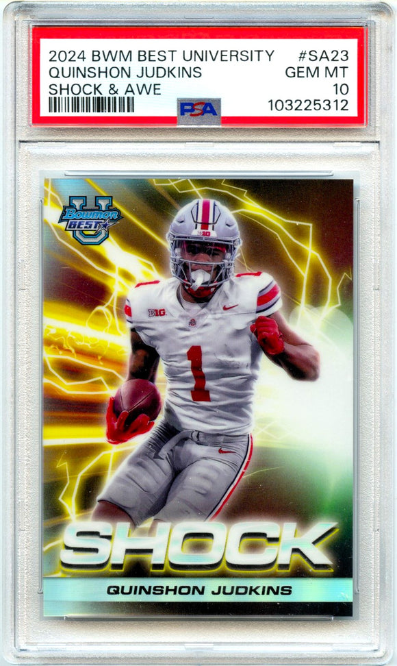 Product Quinshon Judkins RC 2024 Bowman U Best Shock & Awe Rookie Case Hit SSP PSA 10 Link