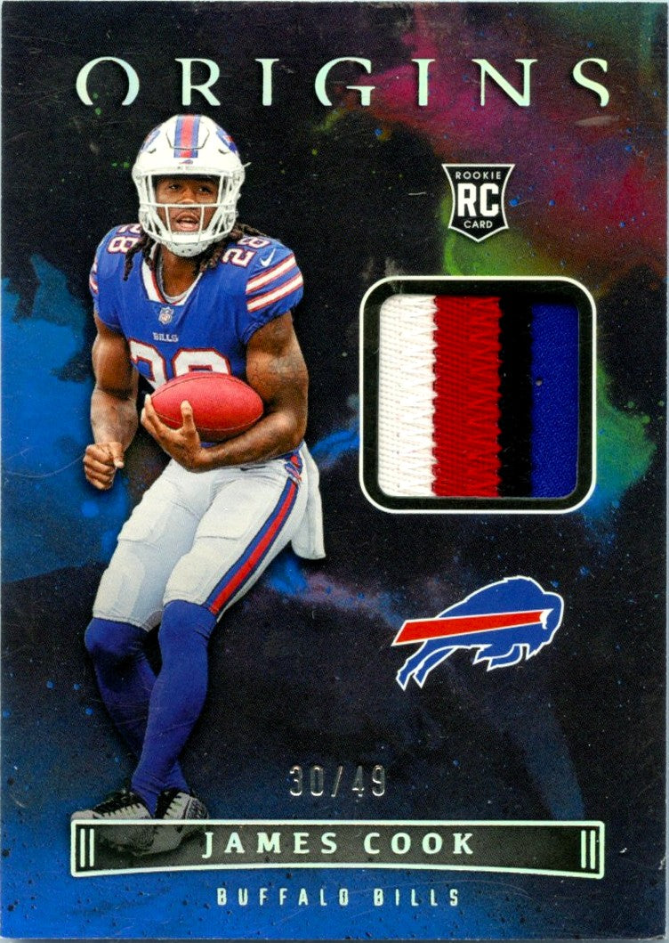James Cook RC 2022 Panini Origins Blue Rookie Patch SP 30/49