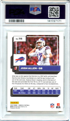 Josh Allen 2022 Donruss Premium Press Proof #116 PSA 10-2