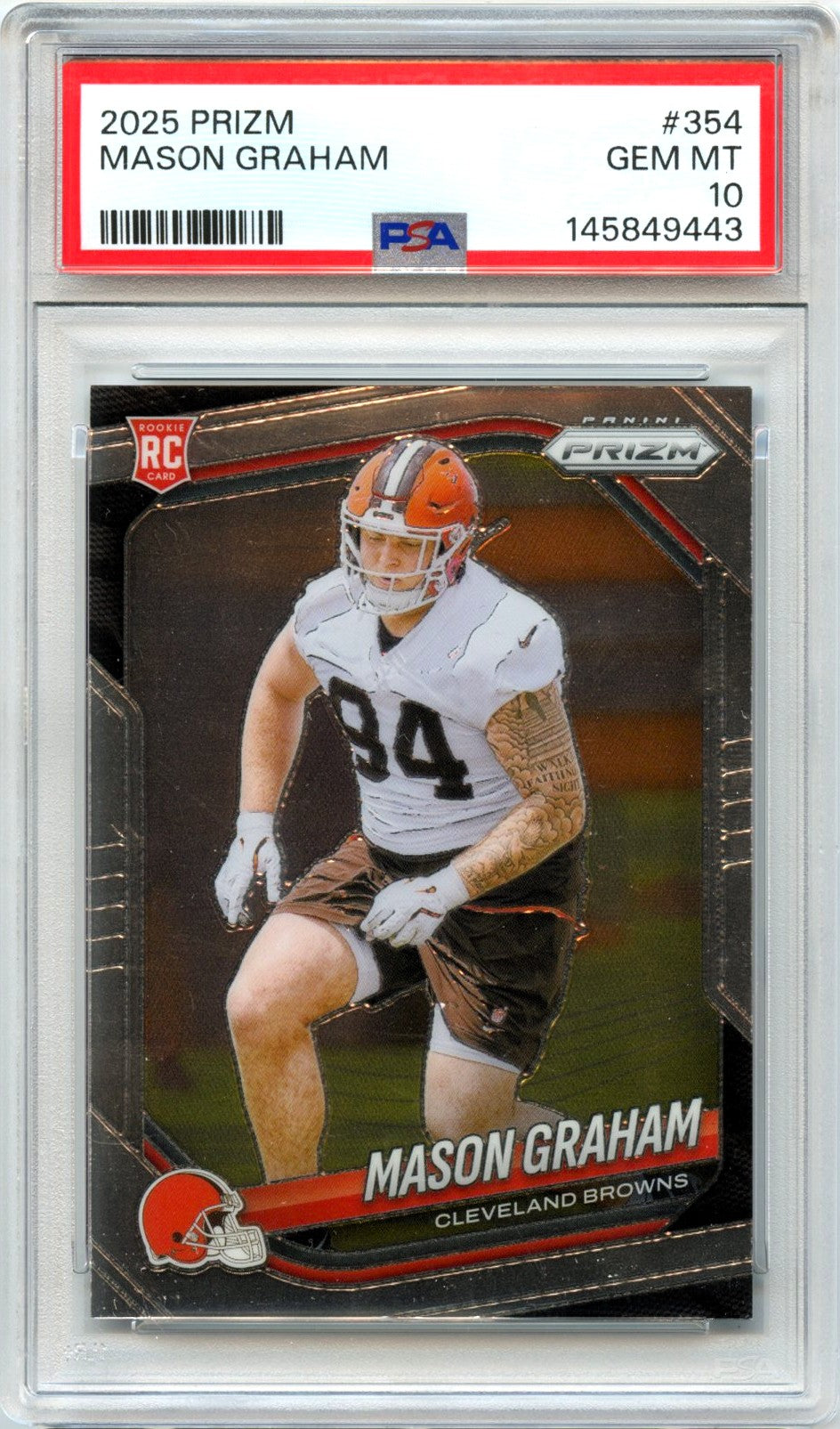 Mason Graham RC 2025 Panini Prizm Rookie #354 PSA 10