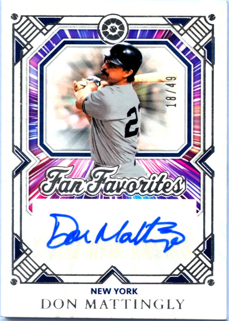 Don Mattingly 2025 Panini Boys Of Summer Fan Favorites Auto SP 18/49-1