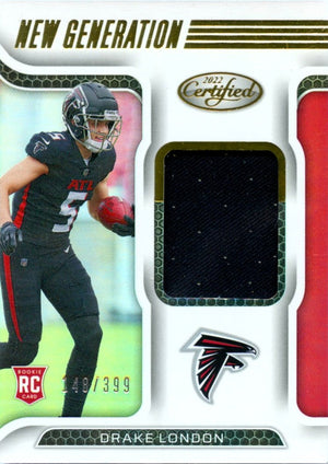 Drake London RC 2022 Panini Certified New Generation Rookie Patch SP 148/399