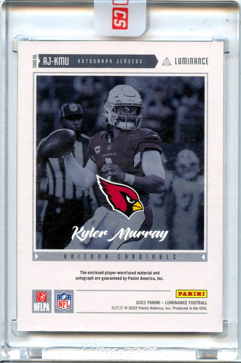 Kyler Murray 2022 Panini Luminance Jersey Patch Auto SP 8/25-2