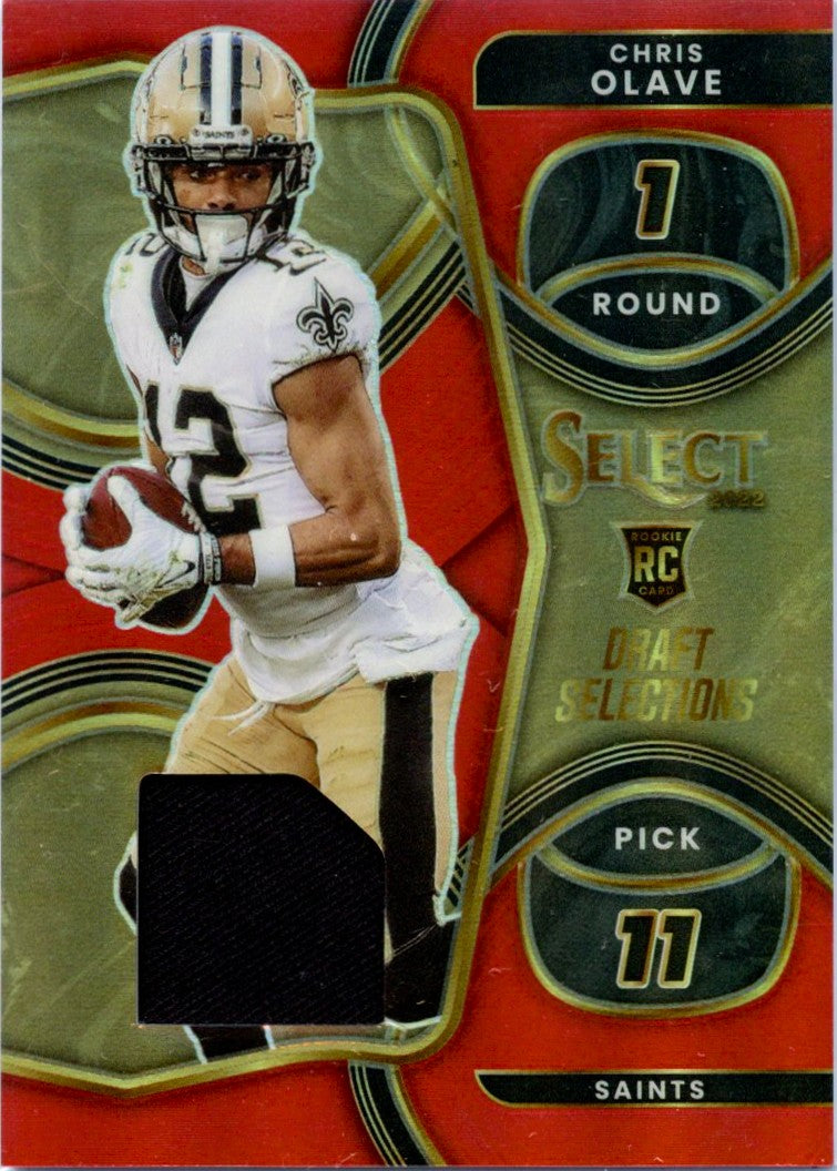 Chris Olave RC 2022 Panini Select Red Draft Selections Rookie Patch-1