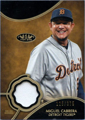 Miguel Cabrera 2019 Topps Tier One Relic Game Used Patch SP 125/375