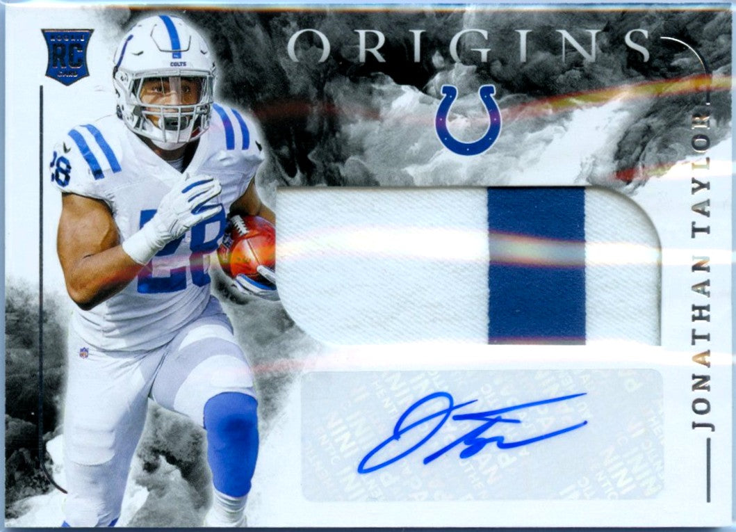Jonathan Taylor RC 2020 Panini Origins Rookie Patch Auto #117-1
