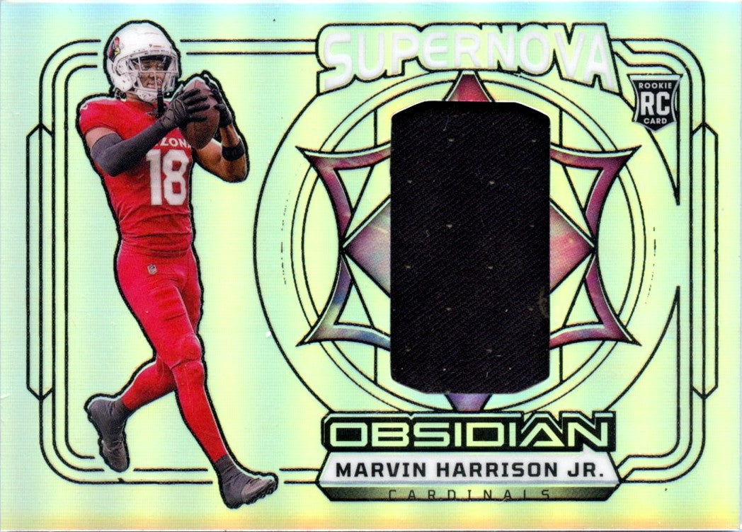 Marvin Harrison Jr RC 2024 Panini Obsidian Silver Supernova Rookie Patch SP 59/99