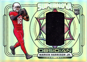 Marvin Harrison Jr RC 2024 Panini Obsidian Silver Supernova Rookie Patch SP 59/99