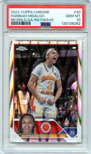 Hannah Hidalgo RC 2023 Topps Chrome Mcdonald's All American Raywave Rookie #30 PSA 10