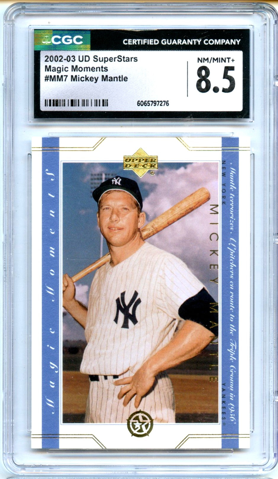 Mickey Mantle 2002-03 UD Superstars Magic Moments CGC 8.5-1