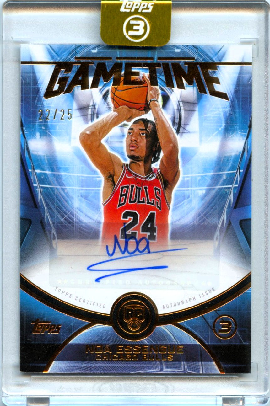 Noa Essengue RC 2025-26 Topps 3 Gametime Rookie Auto SP 22/25-1