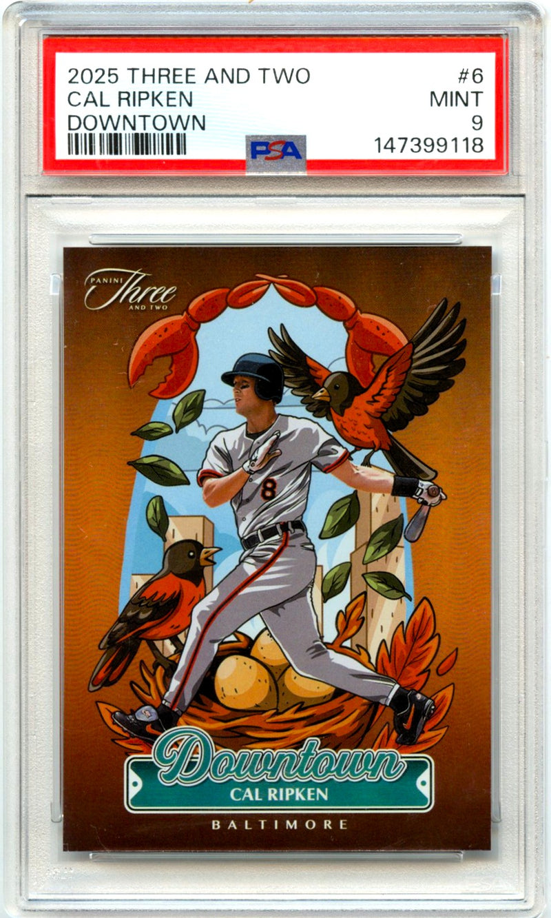 Cal Ripken 2025 Panini Three And Two Downtown SSP #6 PSA 9-1