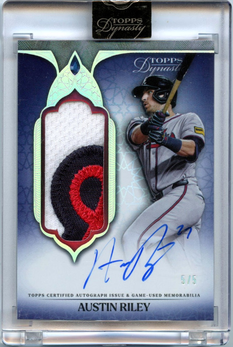 Austin Riley 2025 Topps Dynasty Silver Game Used Patch Auto SP 5/5-1