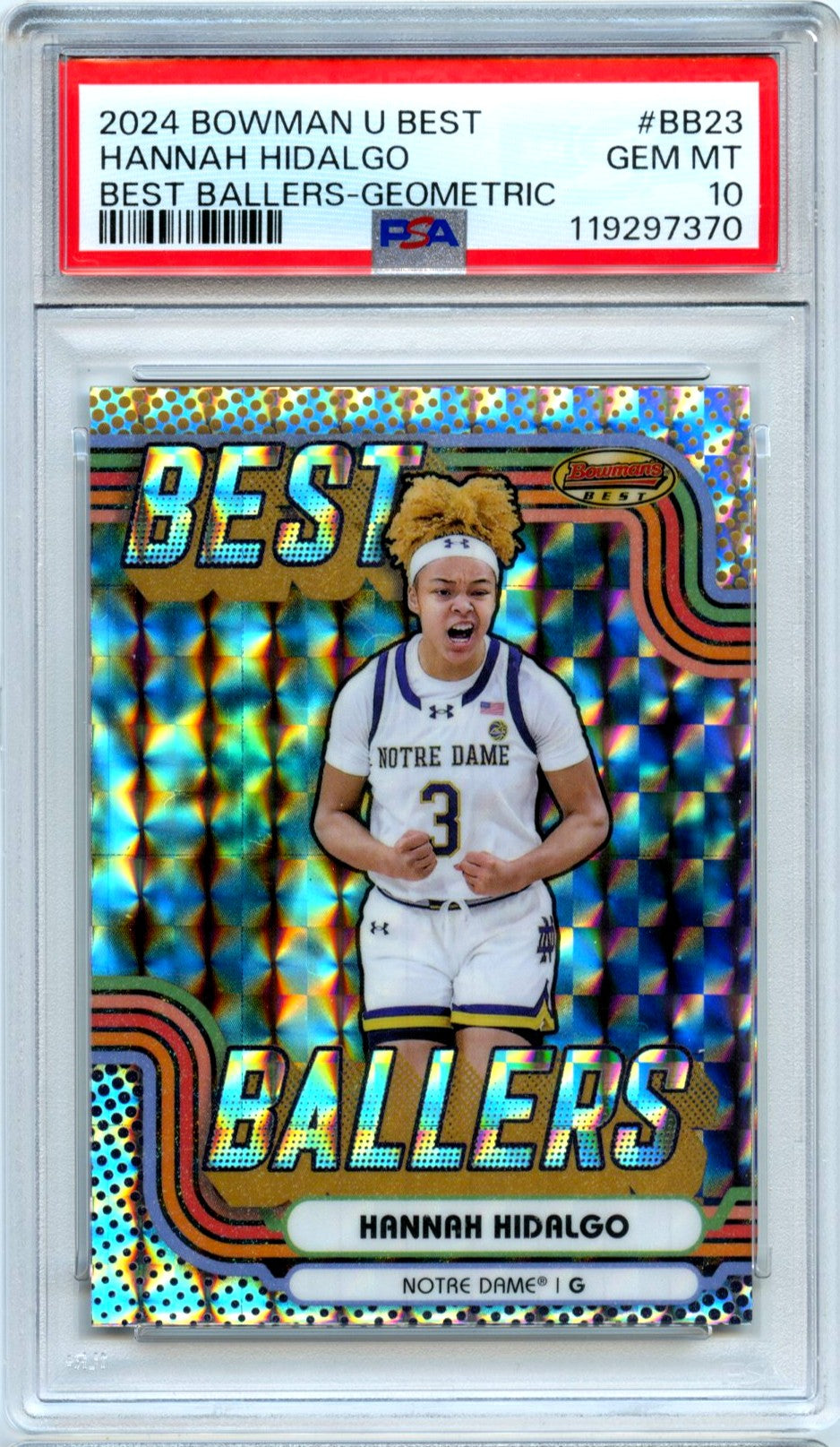 Hannah Hidalgo RC 2024 Bowman U Best Geometric Best Ballers Rookie PSA 10