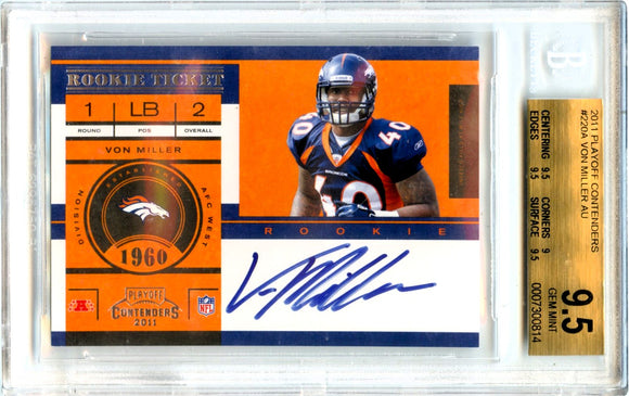 Product Von Miller RC 2011 Playoff Contenders Rookie Ticket Auto #220 BGS 9.5 Link