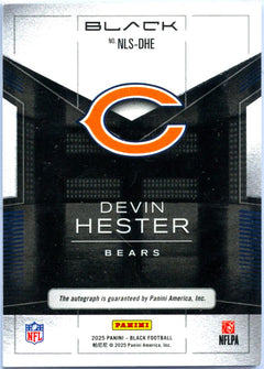 Devin Hester 2025 Panini Black Green Night Lights Auto SP 9/15-2
