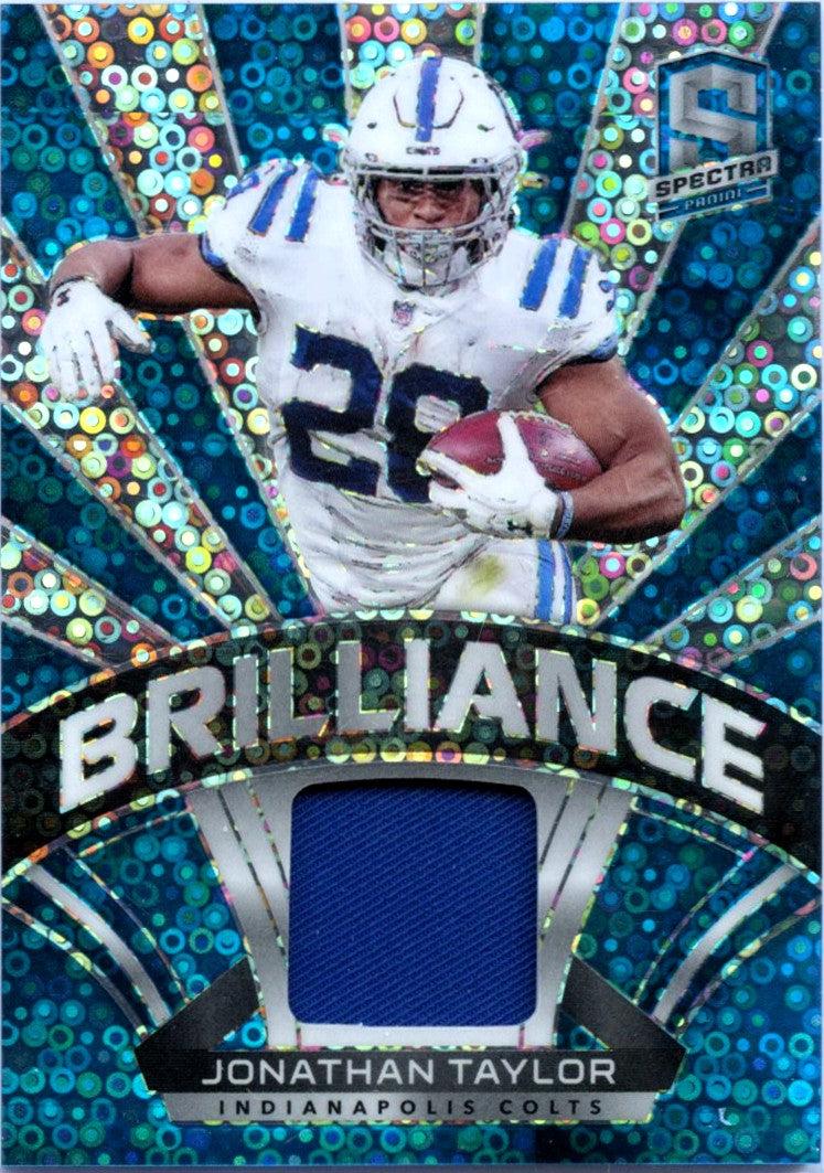 Jonathan Taylor 2021 Panini Spectra Neon Blue Brilliance Patch SP 11/49-1