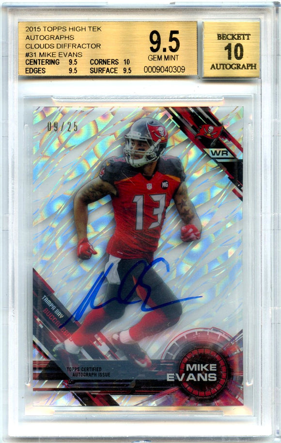 Product Mike Evans 2015 Topps High Tek Clouds Diffractor Auto SP 9/25 BGS 9.5 Link