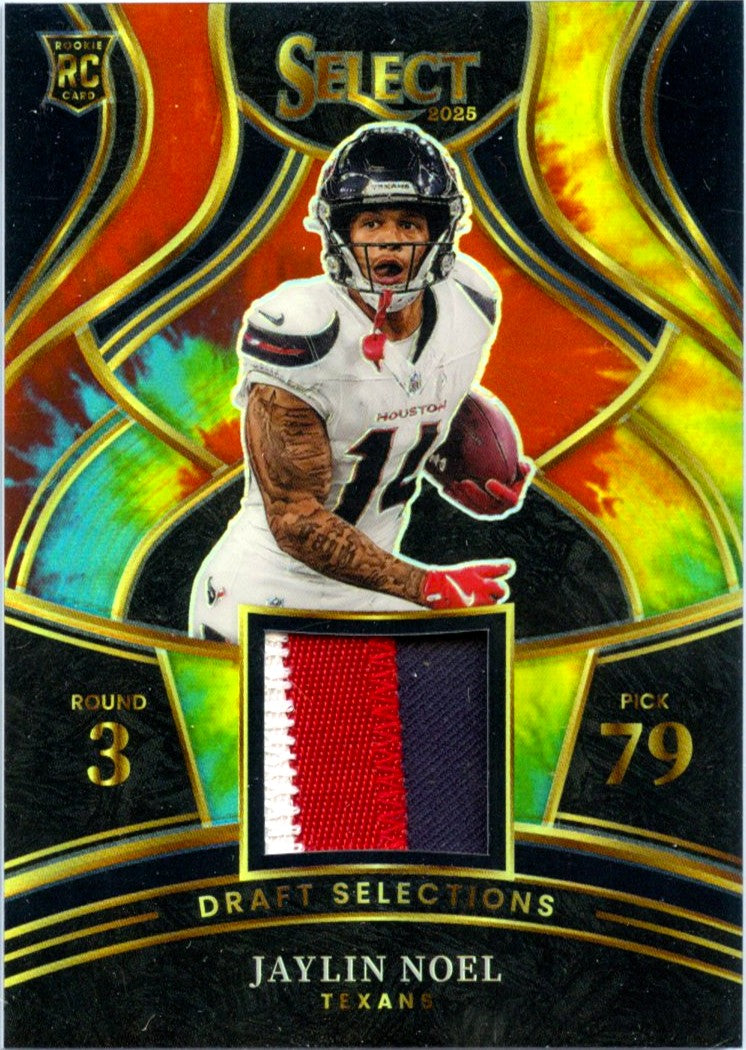Jaylin Noel RC 2025 Panini Select Tie Dye Draft Selections Rookie Patch SP 23/25