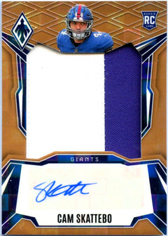 Cam Skattebo RC 2025 Panini Phoenix Bronze Pandora Rookie Patch Auto SP 94/199-1