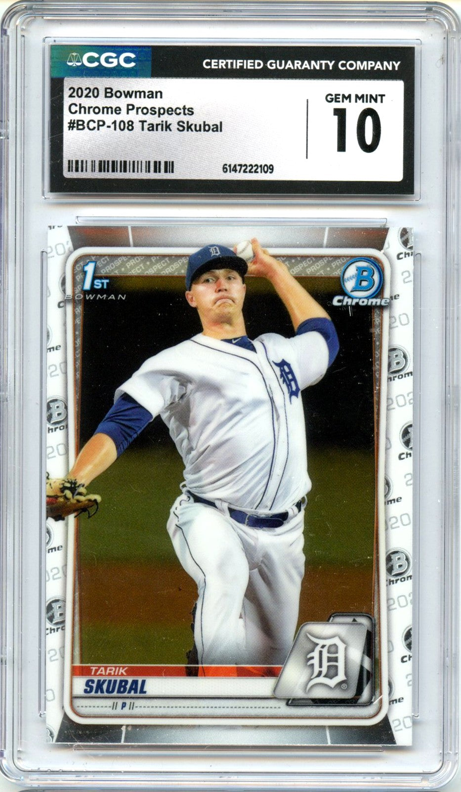 Tarik Skubal RC 2020 1st Bowman Chrome Prospect Rookie CGC 10