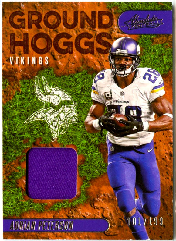 Adrian Peterson 2023 Panini Absolute Ground Hoggs Jersey Patch SP 101/199