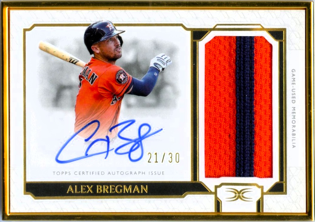 Alex Bregman 2024 Definitive Collection Gold Framed Game Used Patch Auto SP 21/30