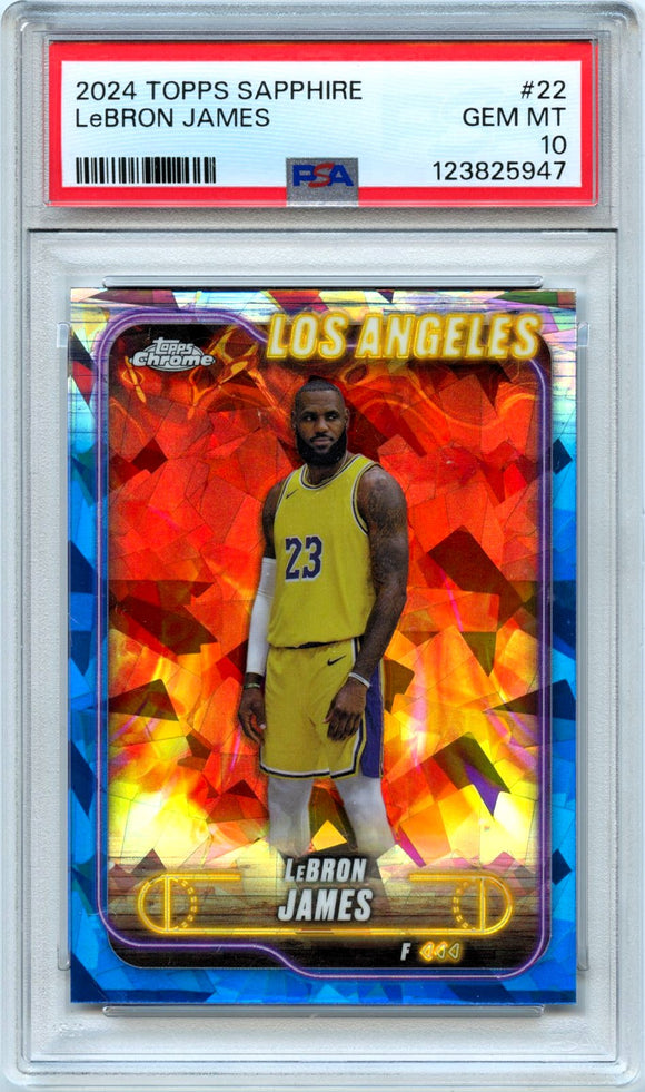 Product Lebron James 2024-25 Topps Chrome Sapphire #22 PSA 10 Link