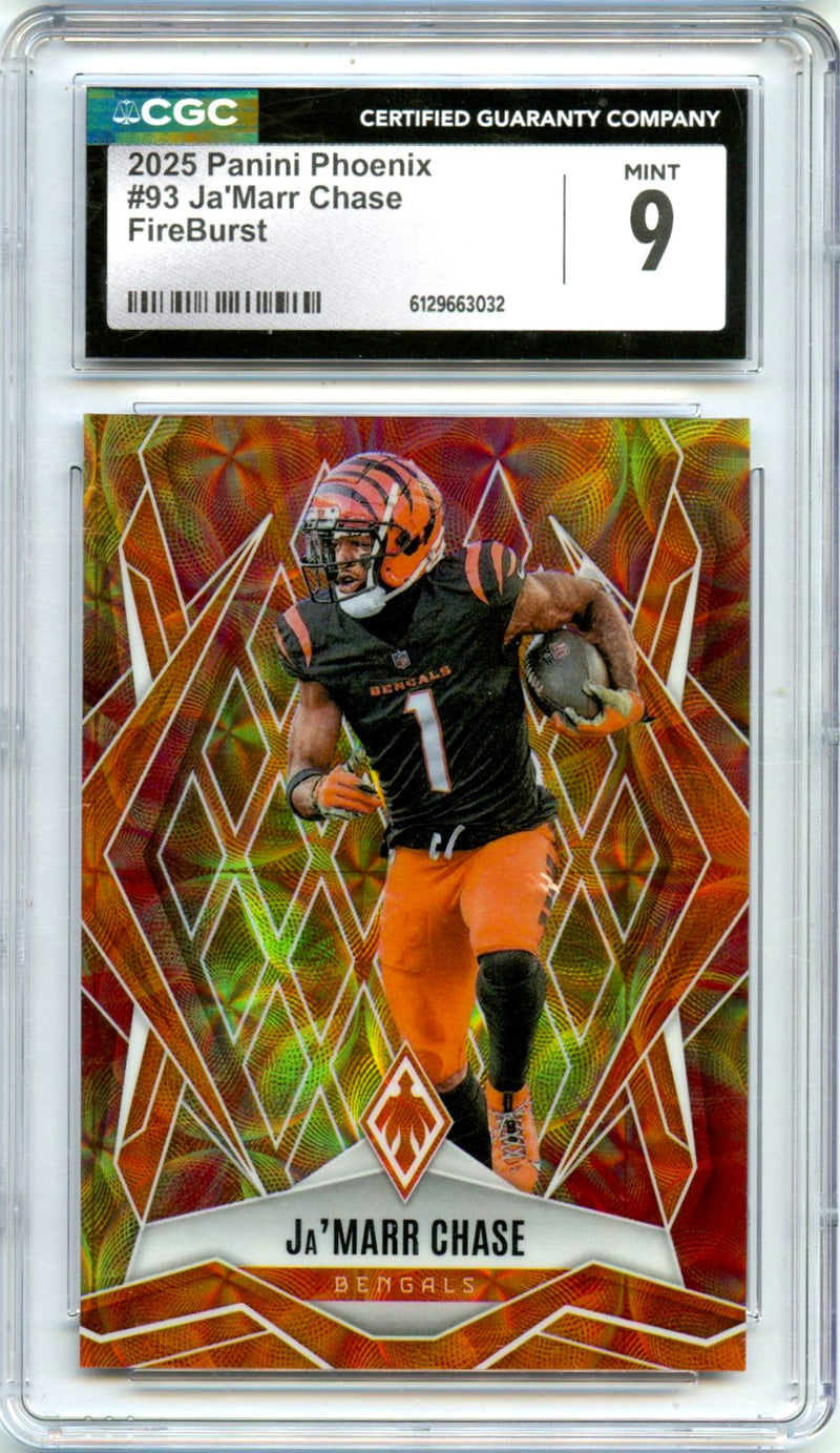 Ja'marr Chase 2025 Panini Phoenix Fireburst SP 26/350 CGC 9-1