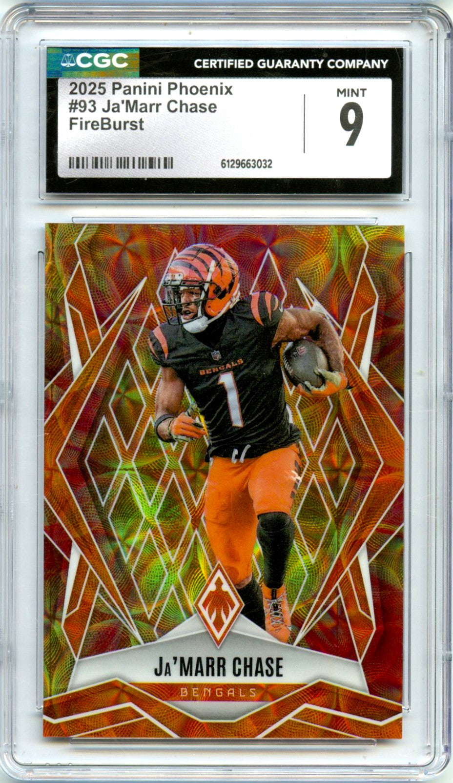 Ja'marr Chase 2025 Panini Phoenix Fireburst SP 26/350 CGC 9