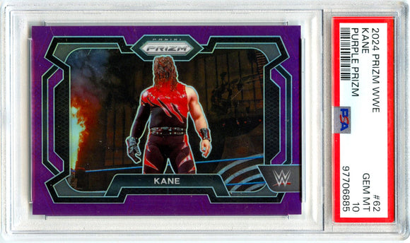 Product Kane 2024 Panini Prizm WWE Purple SP 138/149 PSA 10 Link