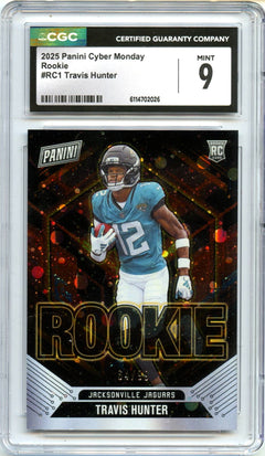 Travis Hunter RC 2025 Panini Cyber Monday Rookie SP 64/99 CGC 9-1