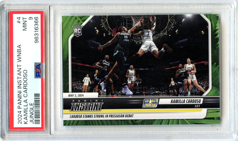 Kamilla Cardoso RC 2024 Panini Instant WNBA Jungle Rookie SP 8/25 PSA 9-1