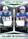 Tyler Warren Riley Leonard RC 2025 Panini Black Green Dusk 2 Dawn Dual Rookie Patch SP 8/25