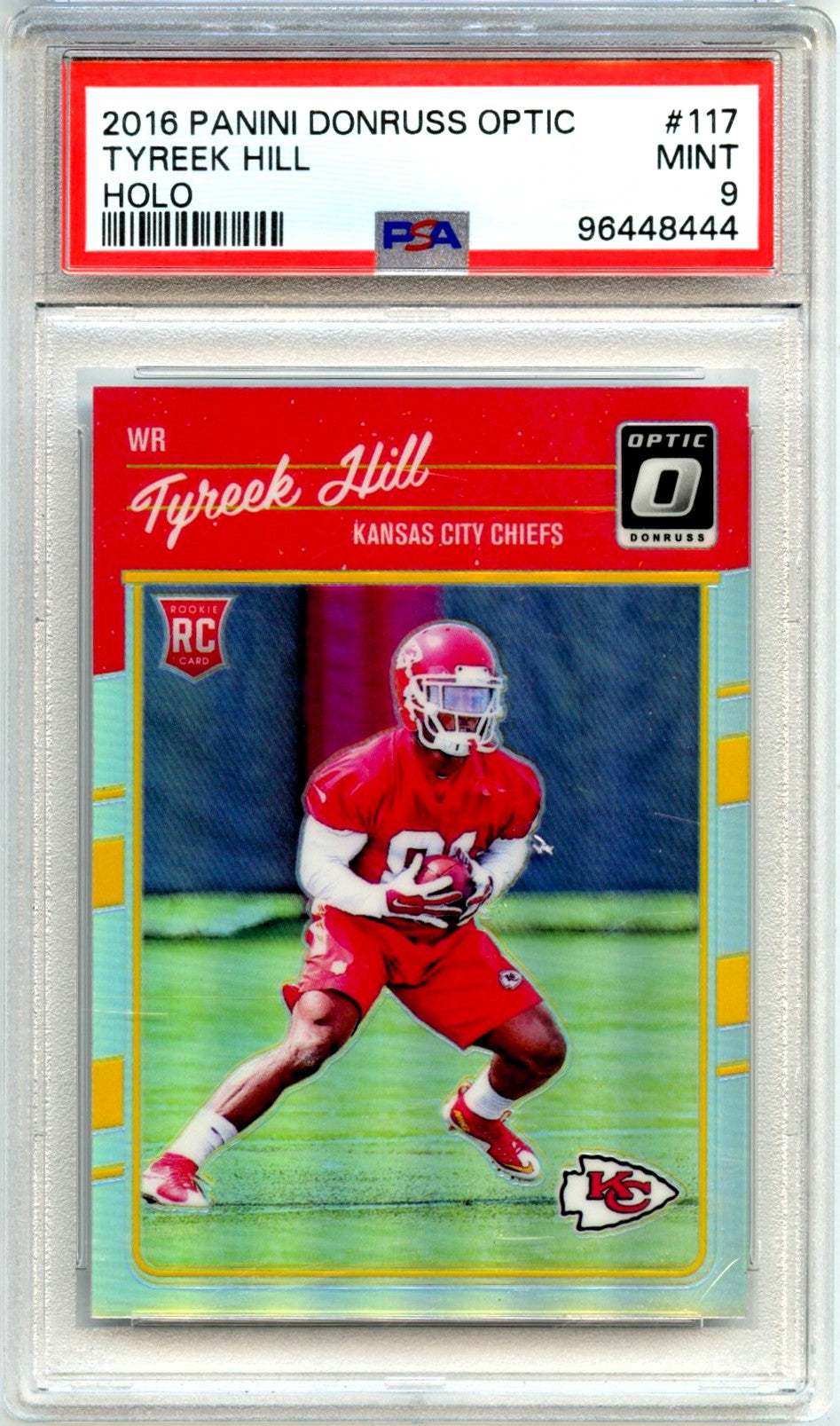 Tyreek Hill RC 2016 Donruss Optic Holo Rookie #117 PSA 9